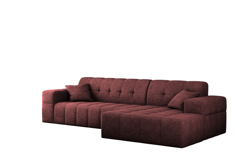 Sofa NIMES narożnik, tkanina Perfect Harmony, Bordowy Prawostronny 679784