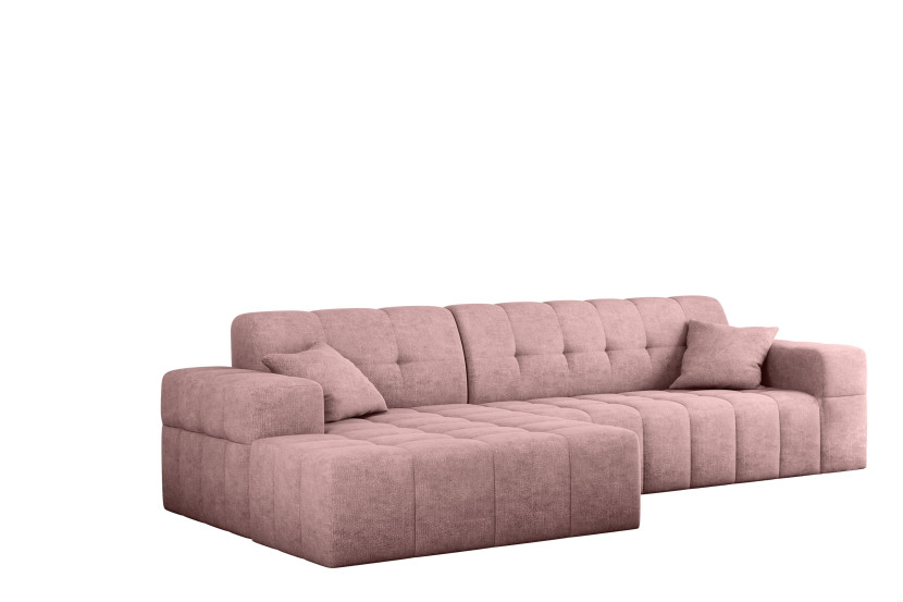 Sofa NIMES narożnik, tkanina Perfect Harmony, Różowy Lewostronny 679794