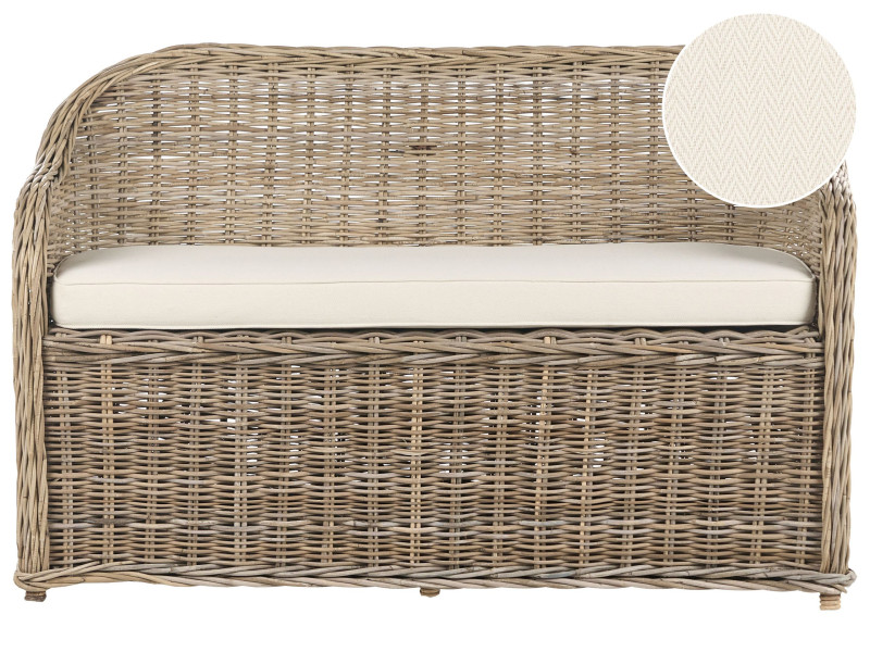 Sofa ogrodowa 2-osobowa 141 cm rattanowa naturalna 516006