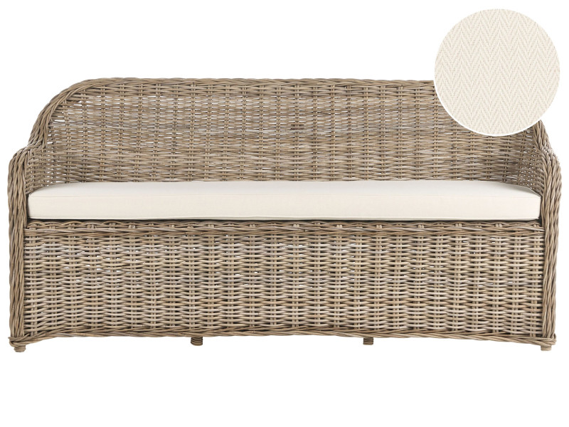Sofa ogrodowa 2-osobowa 189 cm rattanowa naturalna 516007
