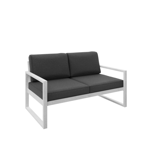 Sofa ogrodowa 2-osobowa ALICANTE grafitowa z białym stelażem 1048390