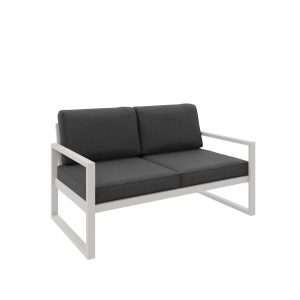 Sofa ogrodowa 2-osobowa ALICANTE grafitowa z kaszmirowym stelażem 1048379 Sofa ogrodowa 2-osobowa ALICANTE grafitowa z kaszmirowym stelażem 1048379