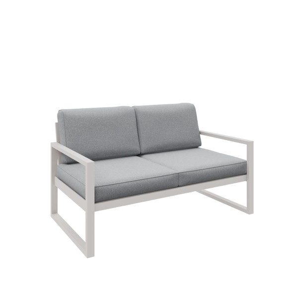 Sofa ogrodowa 2-osobowa ALICANTE jasnoszara z kaszmirowym stelażem 1048383