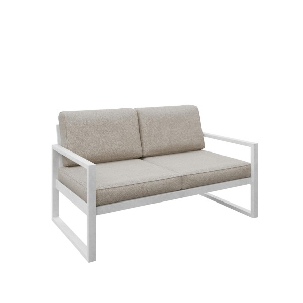 Sofa ogrodowa 2-osobowa ALICANTE kremowa z białym stelażem 1048397