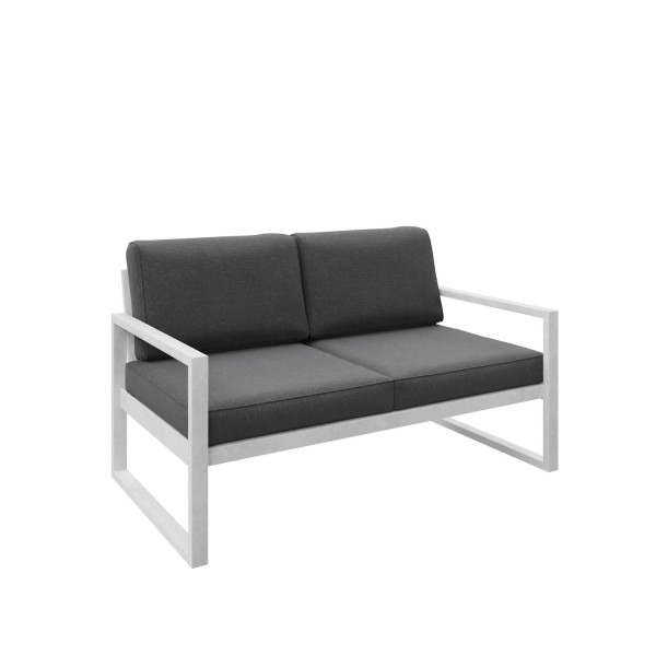 Sofa ogrodowa 2-osobowa ALICANTE szara z białym stelażem 1048400