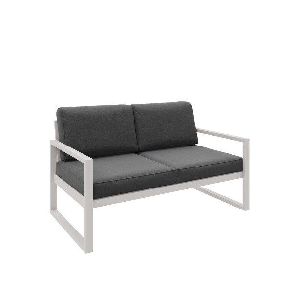 Sofa ogrodowa 2-osobowa ALICANTE szara z kaszmirowym stelażem 1048396