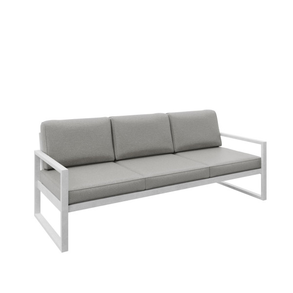 Sofa ogrodowa 3-osobowa ALICANTE beżowa z białym stelażem 1048399