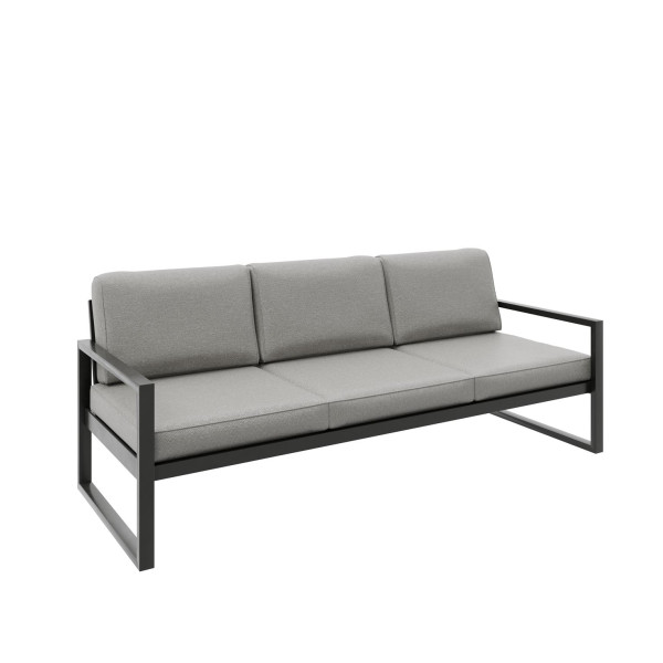 Sofa ogrodowa 3-osobowa ALICANTE beżowa z czarnym stelażem 1048402