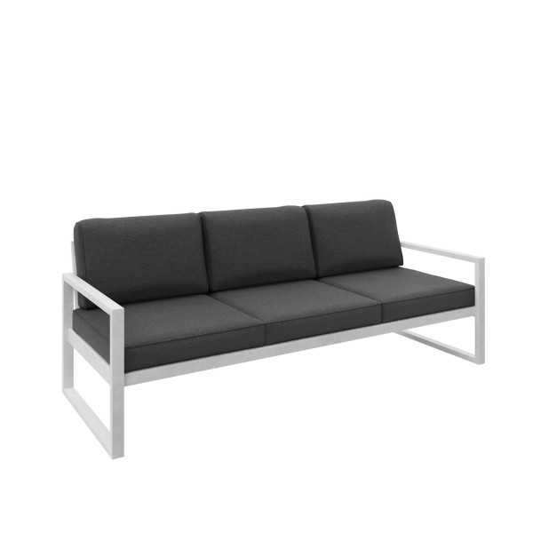 Sofa ogrodowa 3-osobowa ALICANTE grafitowa z białym stelażem 1048378