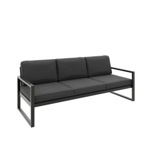 Sofa ogrodowa 3-osobowa ALICANTE grafitowa z czarnym stelażem 1048403 Sofa ogrodowa 3-osobowa ALICANTE grafitowa z czarnym stelażem 1048403