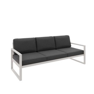 Sofa ogrodowa 3-osobowa ALICANTE grafitowa z kaszmirowym stelażem 1048377 Sofa ogrodowa 3-osobowa ALICANTE grafitowa z kaszmirowym stelażem 1048377