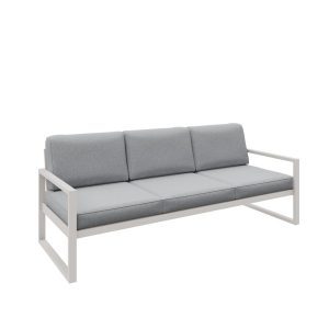 Sofa ogrodowa 3-osobowa ALICANTE jasnoszara z kaszmirowym stelażem 1048404 Sofa ogrodowa 3-osobowa ALICANTE jasnoszara z kaszmirowym stelażem 1048404