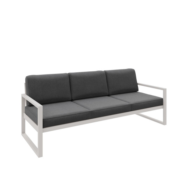 Sofa ogrodowa 3-osobowa ALICANTE szara z kaszmirowym stelażem 1048386