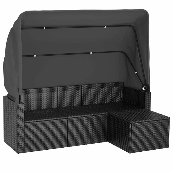 Sofa ogrodowa 3-osobowa Czarny Technorattan vidaXL 492997
