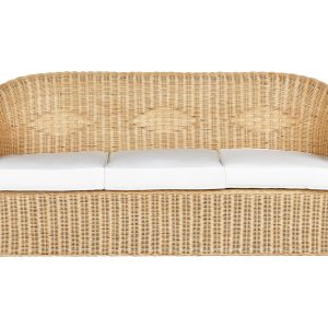Sofa ogrodowa 3-osobowa rattanowa naturalna 297795