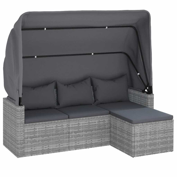 Sofa ogrodowa 3-osobowa Szary Technorattan vidaXL 492996