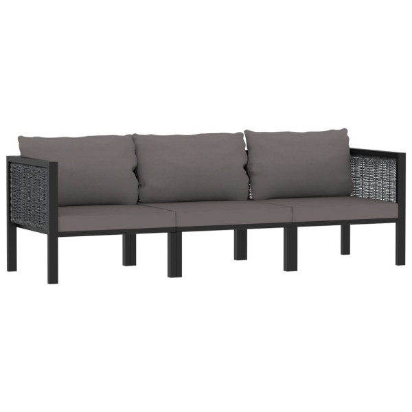 Sofa ogrodowa Antracyt Technorattan Sofy 3-osobowe vidaXL 372281