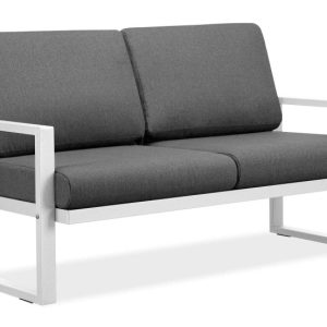 Sofa ogrodowa/balkonowa biało-szara, loftowa stal 866329 Sofa ogrodowa/balkonowa biało-szara, loftowa stal 866329