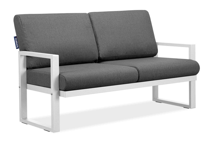 Sofa ogrodowa/balkonowa biało-szara, loftowa stal 866329