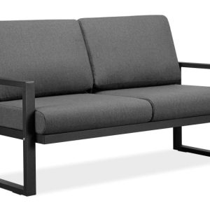 Sofa ogrodowa/balkonowa czarno-szara, loftowa 866327 Sofa ogrodowa/balkonowa czarno-szara, loftowa 866327