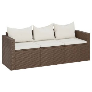Sofa ogrodowa Brąz Technorattan vidaXL 498979 Sofa ogrodowa Brąz Technorattan vidaXL 498979