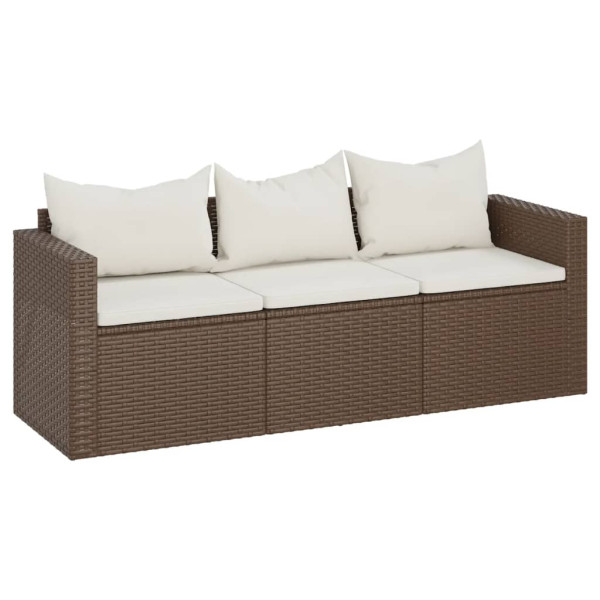 Sofa ogrodowa Brąz Technorattan vidaXL 498979