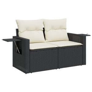 Sofa Ogrodowa Czarna z Poduszkami Fotel Siedzisko Na Taras Balkon 952691 Sofa Ogrodowa Czarna z Poduszkami Fotel Siedzisko Na Taras Balkon 952691