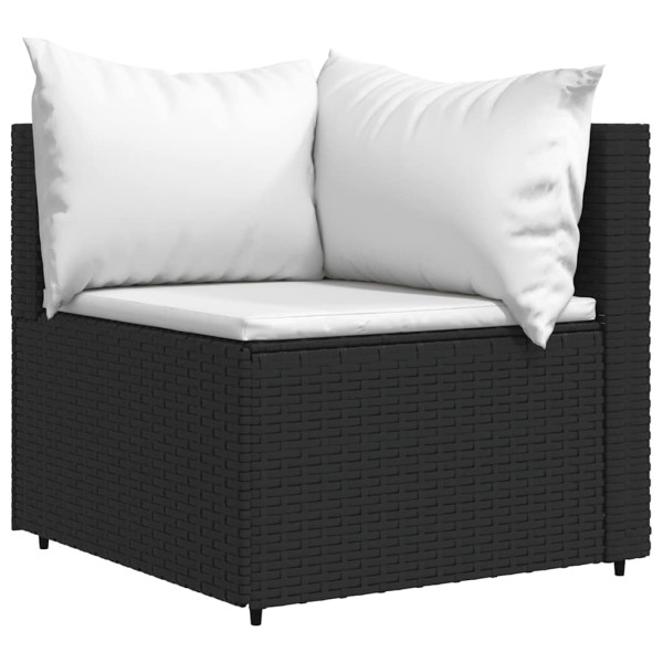Sofa Ogrodowa Czarna z Poduszkami Fotel Siedzisko Na Taras Balkon 952694