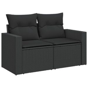 Sofa Ogrodowa Czarna z Poduszkami Fotel Siedzisko Na Taras Balkon 952699 Sofa Ogrodowa Czarna z Poduszkami Fotel Siedzisko Na Taras Balkon 952699