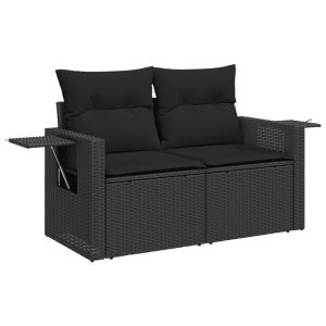 Sofa Ogrodowa Czarna z Poduszkami Fotel Siedzisko Na Taras Balkon 952700 Sofa Ogrodowa Czarna z Poduszkami Fotel Siedzisko Na Taras Balkon 952700
