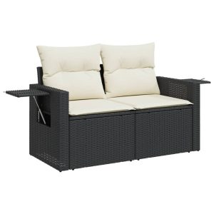 Sofa Ogrodowa Czarna z Poduszkami Fotel Siedzisko Na Taras Balkon 952704 Sofa Ogrodowa Czarna z Poduszkami Fotel Siedzisko Na Taras Balkon 952704