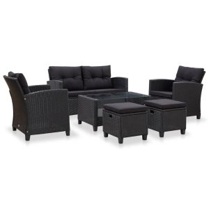 Sofa ogrodowa Czarny Tkanina vidaXL 493209 Sofa ogrodowa Czarny Tkanina vidaXL 493209