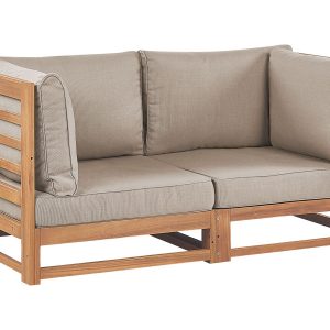 Sofa ogrodowa drewno akacja beżowoszara 192816