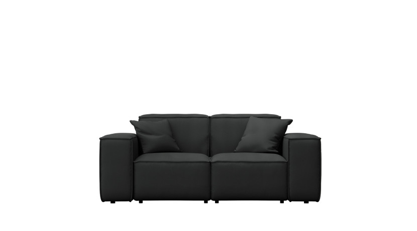 Sofa ogrodowa dwuosobowa MALIBU na taras, tkanina Odyssey, Czarny 550195