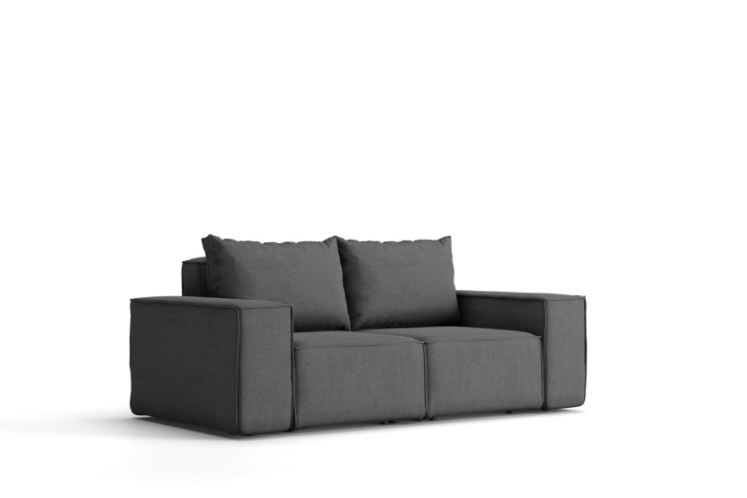 Sofa ogrodowa dwuosobowa SONNE na taras, tkanina Artykuł, Szary 572494