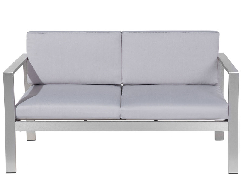 Sofa ogrodowa kanapa 2-osobowa jasnoszara 64817