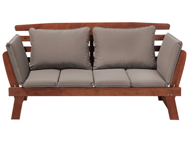 Sofa ogrodowa kanapa 2os drewniana szara 64809
