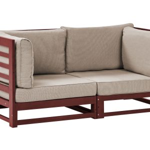 Sofa ogrodowa ławka z poduszkami mahoniowy brąz 192817 Sofa ogrodowa ławka z poduszkami mahoniowy brąz 192817