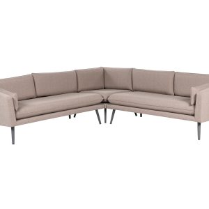 Sofa ogrodowa narożna tapicerowana dla 5 osób beżowa 64816 Sofa ogrodowa narożna tapicerowana dla 5 osób beżowa 64816