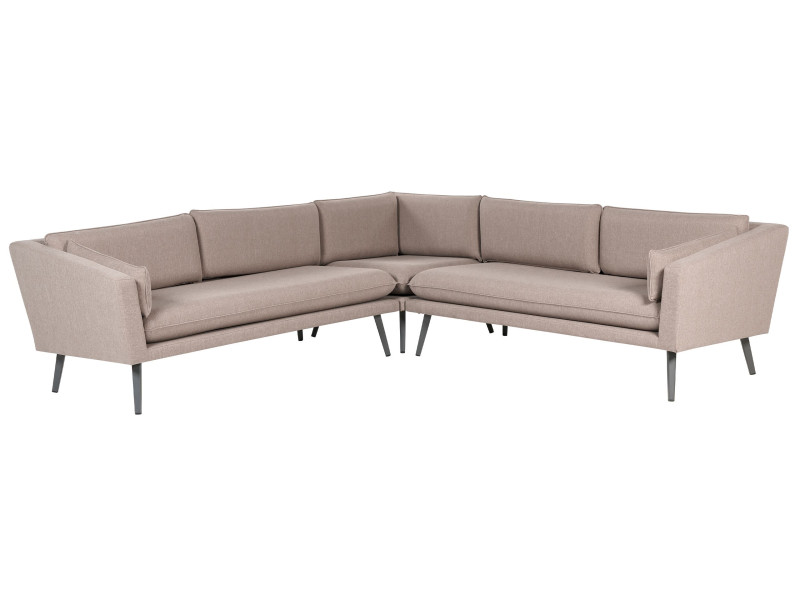 Sofa ogrodowa narożna tapicerowana dla 5 osób beżowa 64816