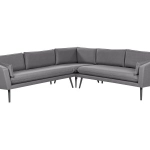Sofa ogrodowa narożna tapicerowana dla 5 osób szara 64815 Sofa ogrodowa narożna tapicerowana dla 5 osób szara 64815