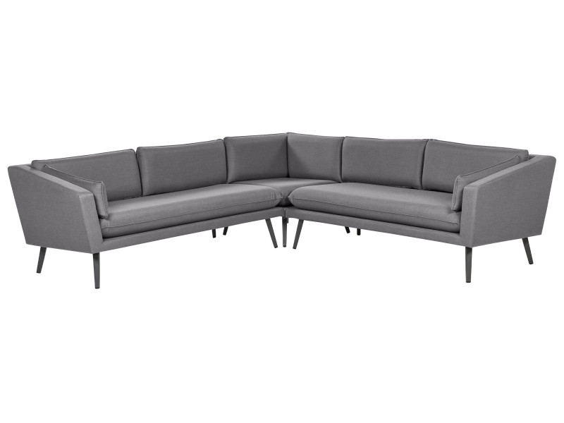 Sofa ogrodowa narożna tapicerowana dla 5 osób szara 64815