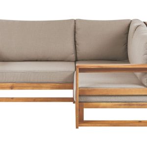 Sofa ogrodowa narożna z certyfikowanej akacji jasne drewno 305190 Sofa ogrodowa narożna z certyfikowanej akacji jasne drewno 305190