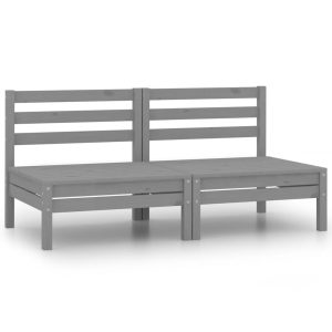 Sofa ogrodowa Szary Drewno sosnowe vidaXL 498977 Sofa ogrodowa Szary Drewno sosnowe vidaXL 498977