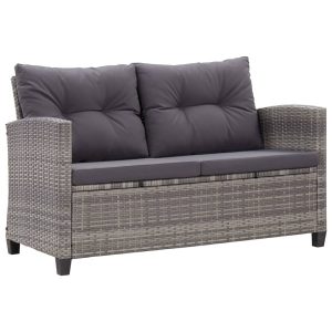 Sofa ogrodowa Szary Technorattan vidaXL 754917 Sofa ogrodowa Szary Technorattan vidaXL 754917
