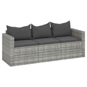 Sofa ogrodowa Szary Technorattan vidaXL 498981 Sofa ogrodowa Szary Technorattan vidaXL 498981