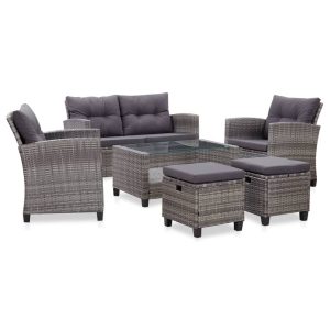 Sofa ogrodowa Szary Tkanina vidaXL 493211 Sofa ogrodowa Szary Tkanina vidaXL 493211