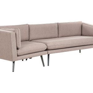 Sofa ogrodowa tapicerowana dla 3 osób beżowa 115215 Sofa ogrodowa tapicerowana dla 3 osób beżowa 115215