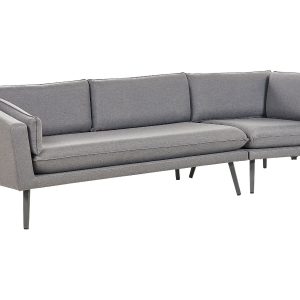 Sofa ogrodowa tapicerowana dla 3 osób szara 115214 Sofa ogrodowa tapicerowana dla 3 osób szara 115214