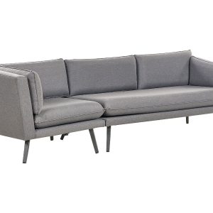 Sofa ogrodowa tapicerowana dla 3 osób szara 115212 Sofa ogrodowa tapicerowana dla 3 osób szara 115212